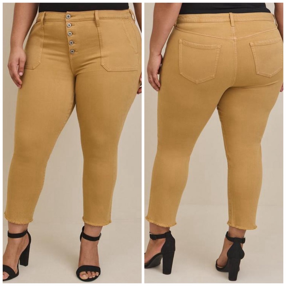 Torrid Feel The Fit Mom Straight Vintage Stretch High-Rise Jean Golden Size 18S
